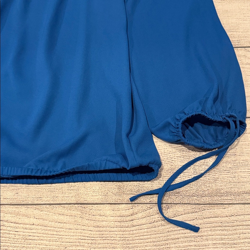 Women’s Michael by Michael Off the Shoulder Ruffled Top size L royal blue - Picture 10 of 11